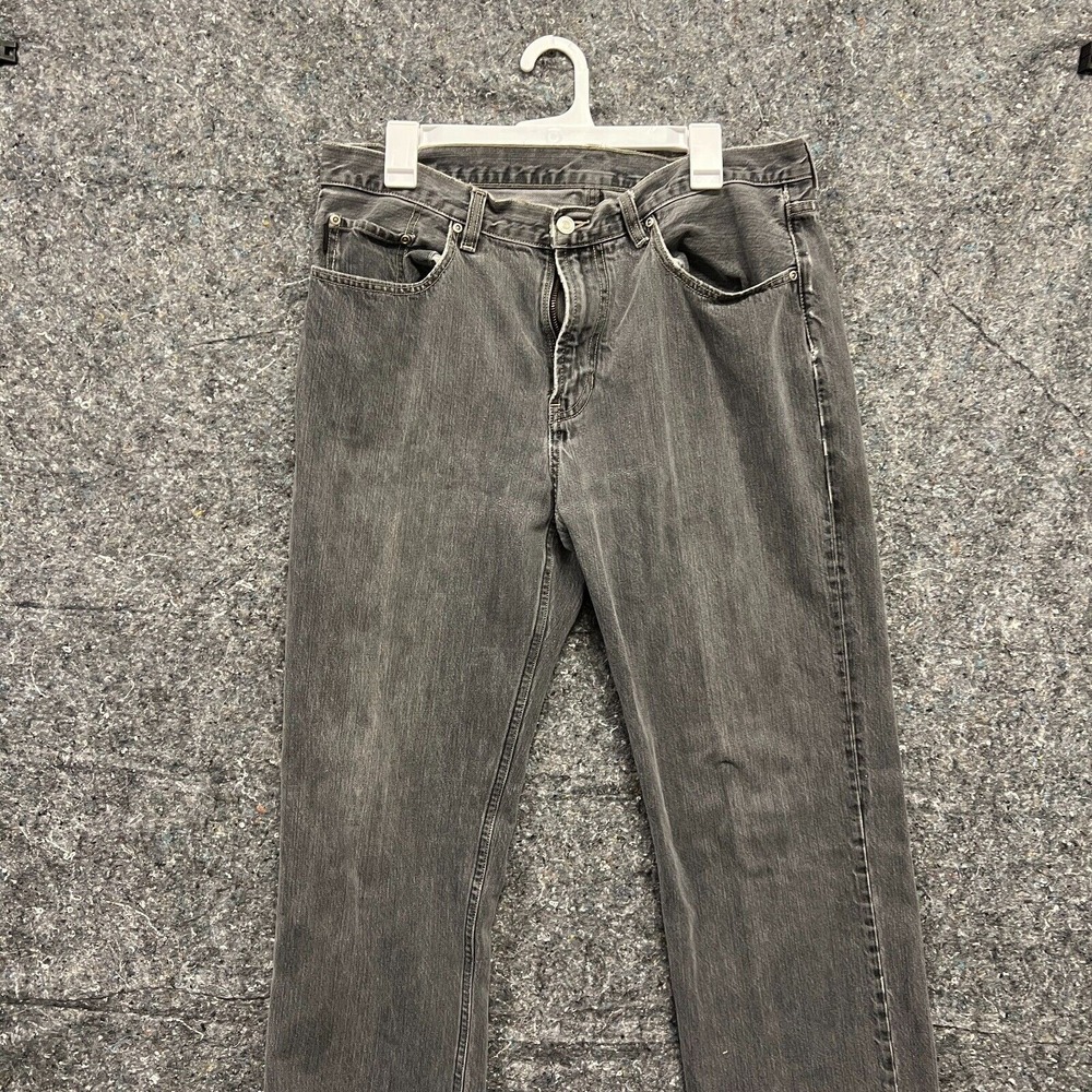 Vintage STRUCTURE Mens Gray Denim Jeans Size 34 Straight Leg Cotton Casual Pants